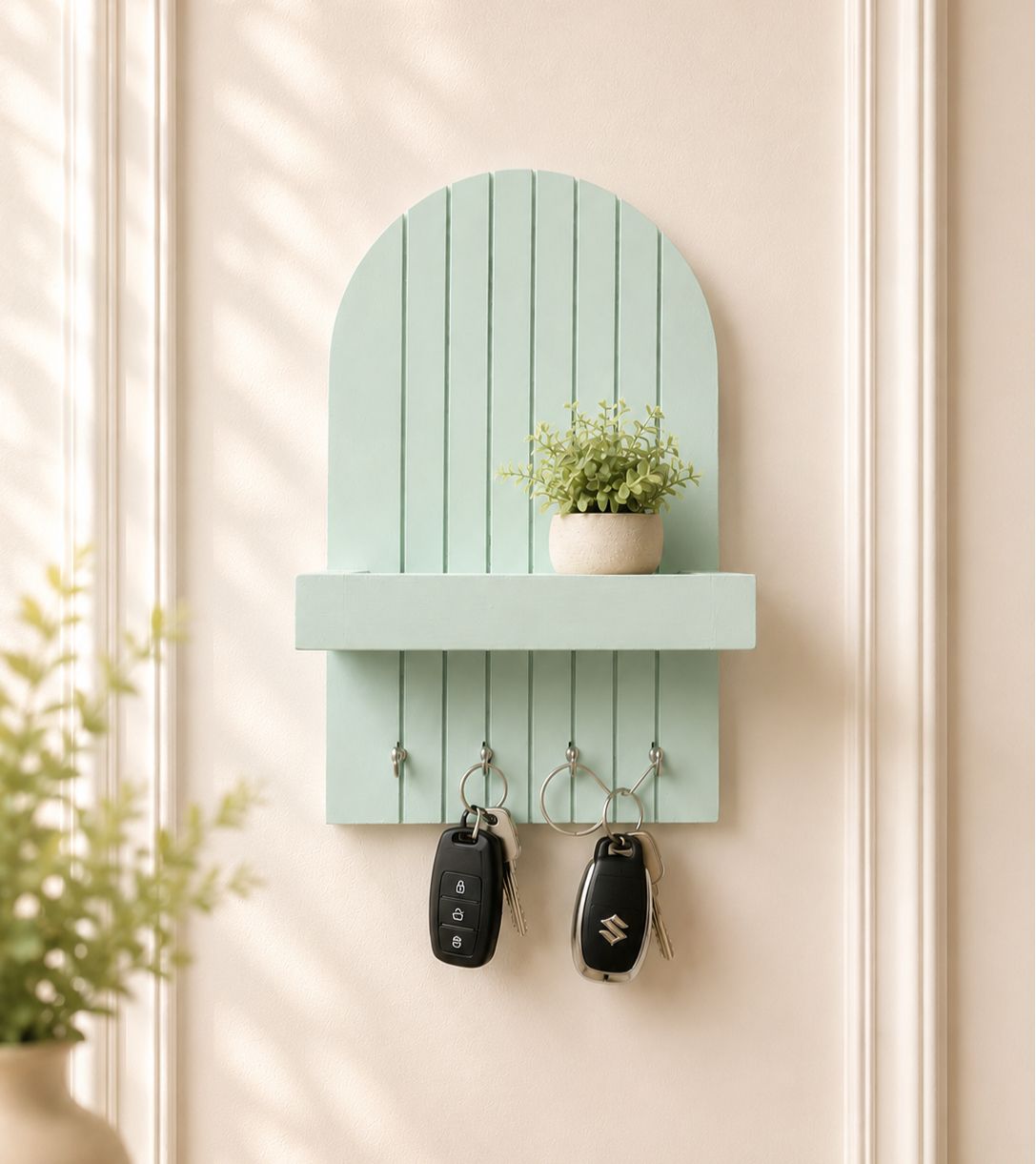 Chic Arch Key Holder with Shelf
