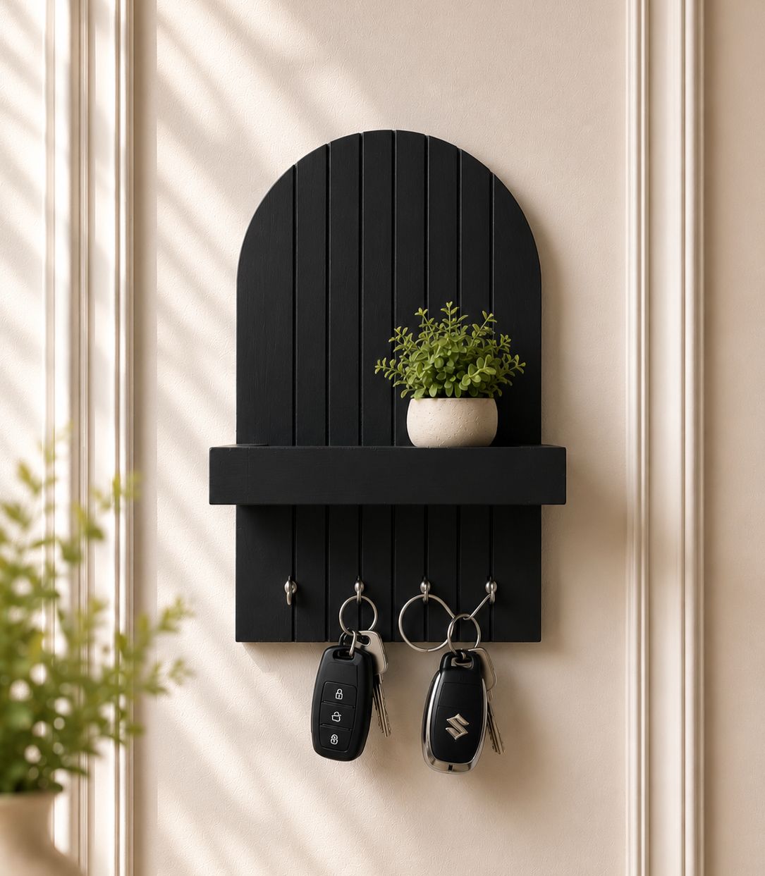 Sleek Arch Key Holder with Shelf